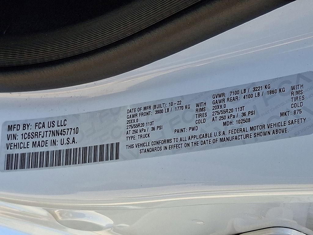 2022 RAM 1500 Laramie Crew Cab 4x4 5'7" Box