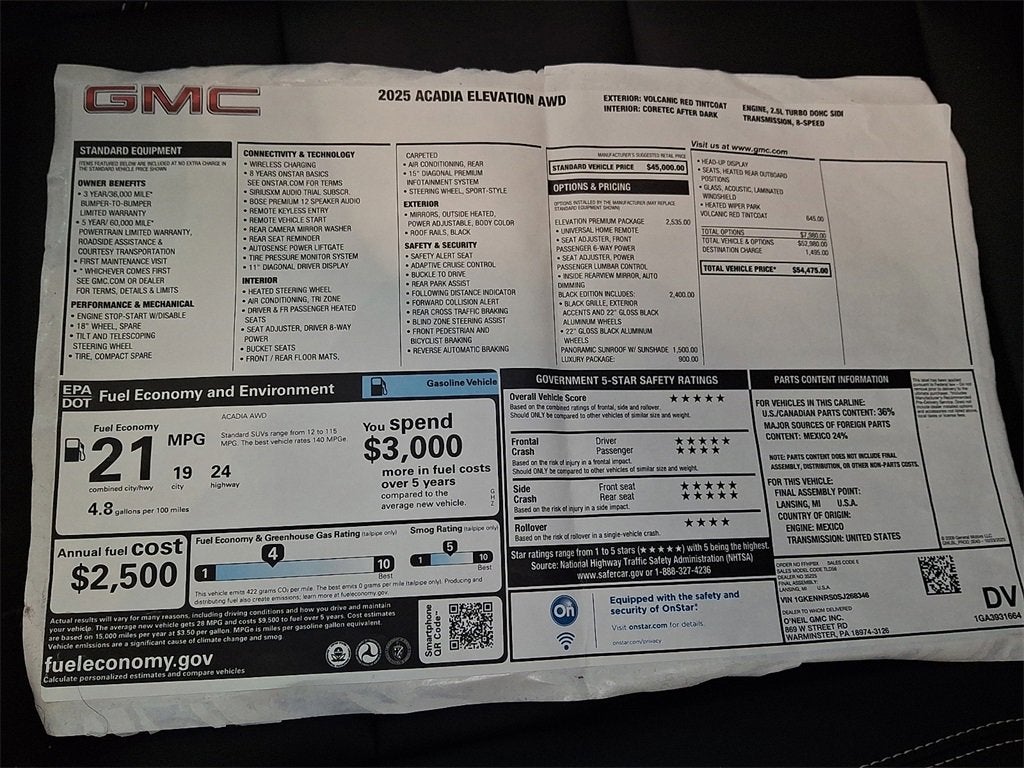 2025 GMC Acadia Elevation