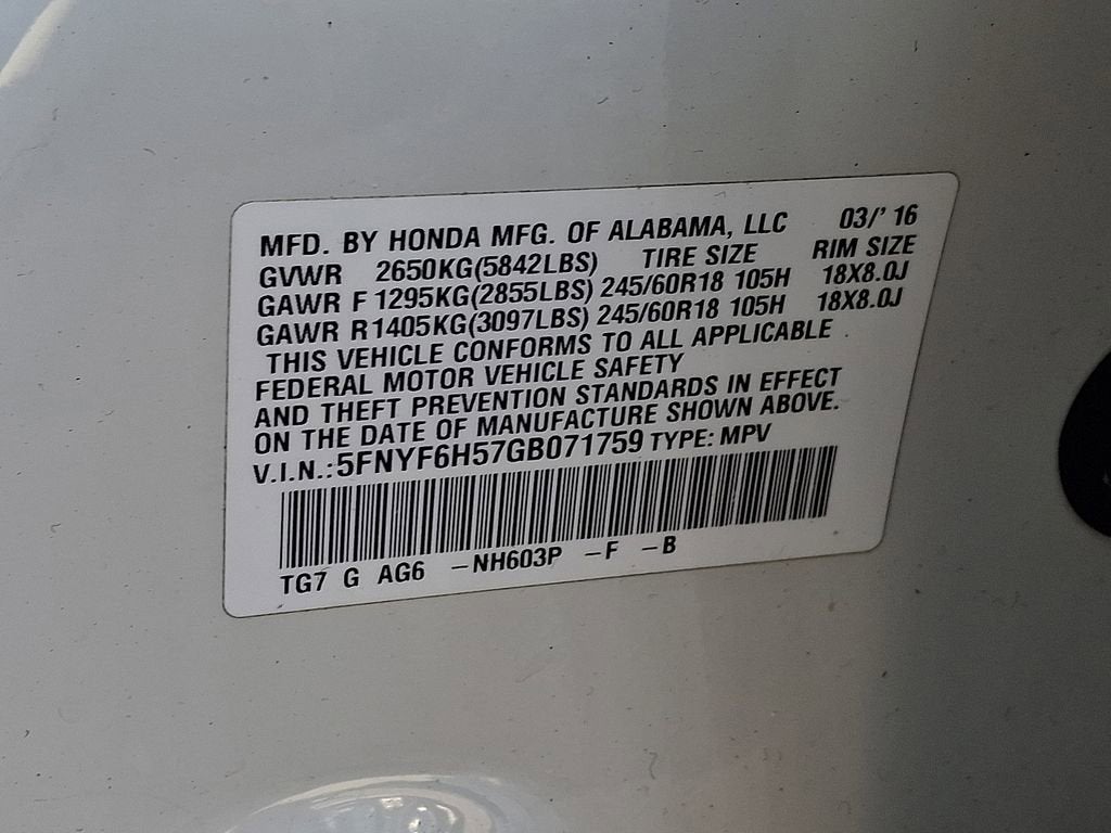 2016 Honda Pilot EX-L