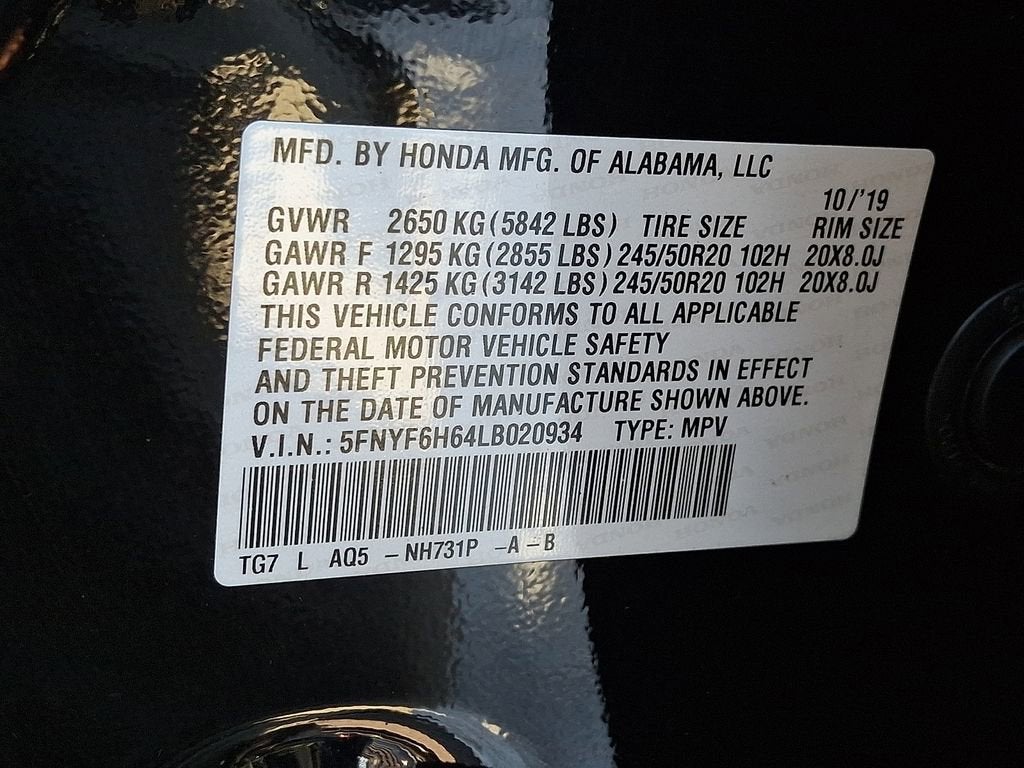 2020 Honda Pilot Touring 7-Passenger