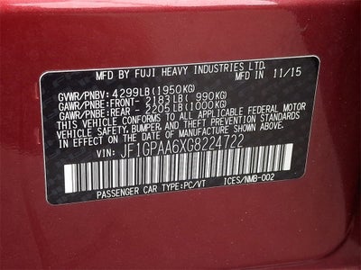 2016 Subaru Impreza 2.0i