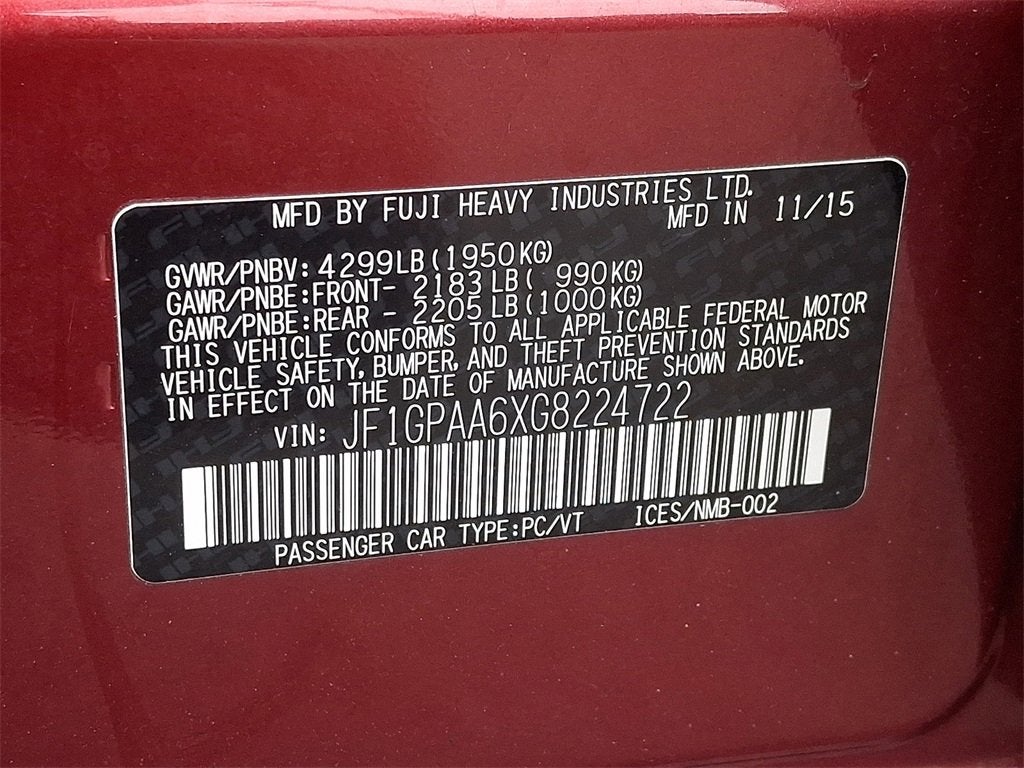 2016 Subaru Impreza 2.0i