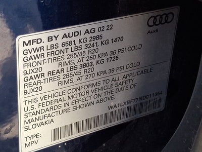 2022 Audi Q7 Premium Plus 55 TFSI quattro Tiptronic